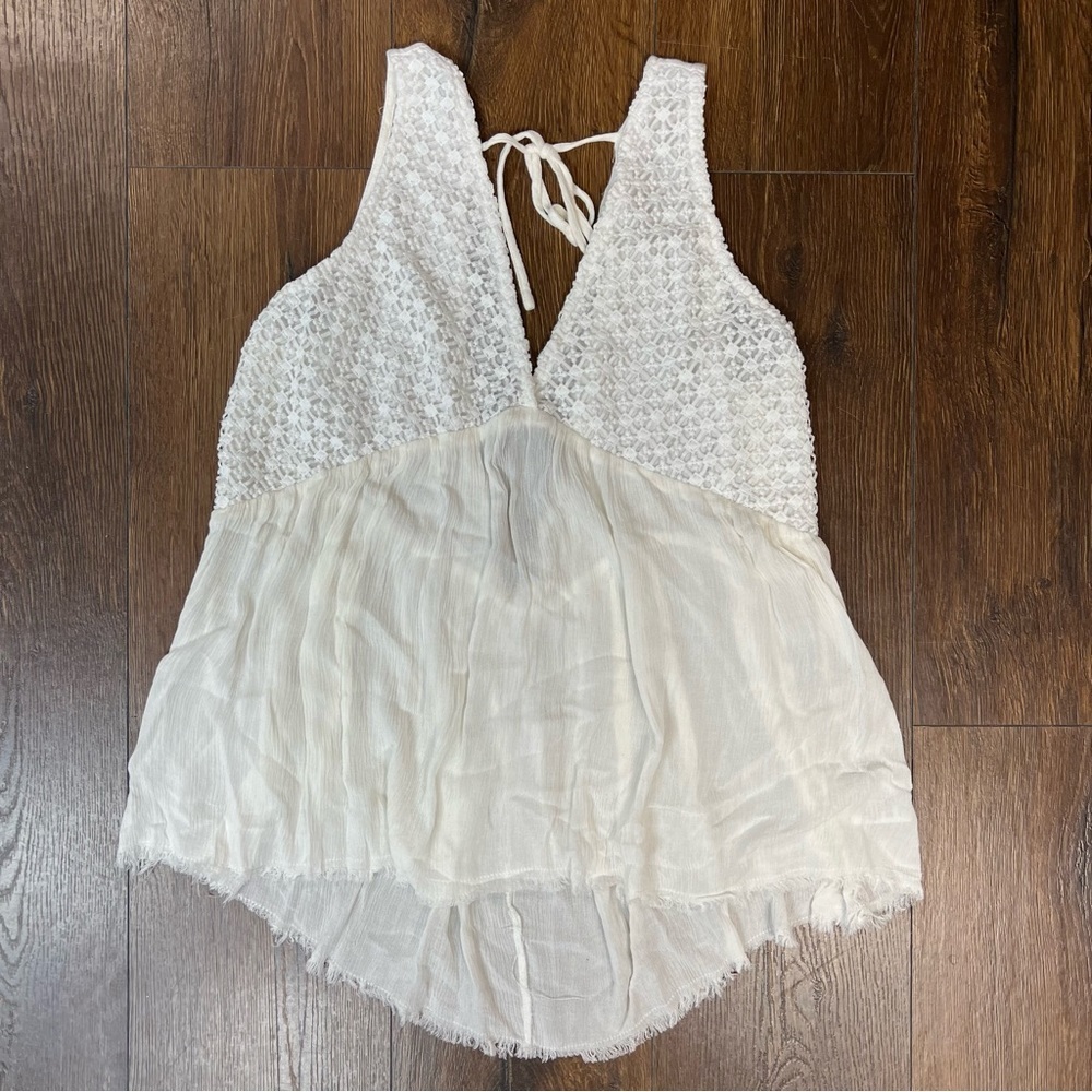 Umgee USA white eyelet tank top SZ SM